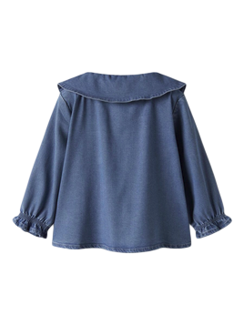 name it NMFSOPHY 13250601 Blu - Camicia Denim Bambina Jeans Manica Lunga 2-7 Anni