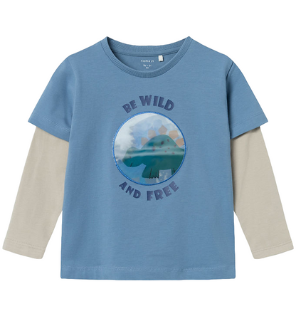 name it maglietta manica lunga da bambino NMMKEKAN 13232042 blu