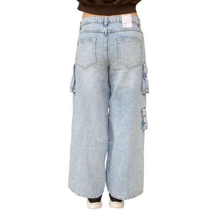name it pantalone jeans cargo da junior Bella 13237173 blu chiaro