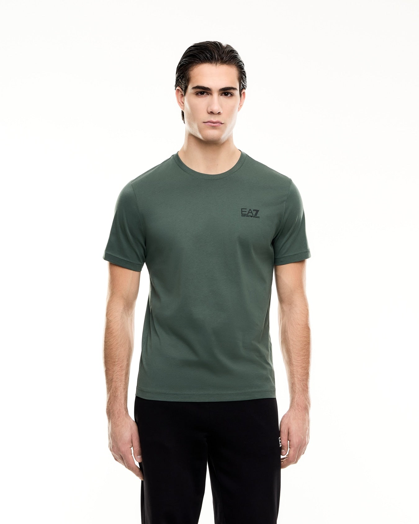 EA7 Emporio Armani T-shirt Uomo Verde Core Identity Cotone Pima 8NPT25 PJVPZ U7260