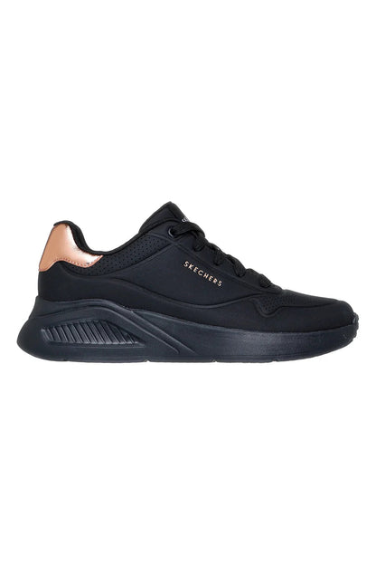 Skechers scarpa sneakers da donna Uno Lite Shimmer Along 177291/BBK nera