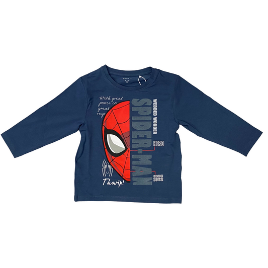 name it maglietta manica lunga da bambino Spider 13233923 blu chiaro