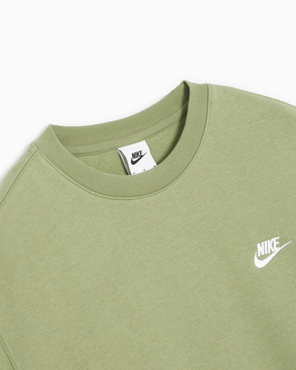 Nike felpa da uomo girocollo Sportwear Club Fleece BV2662-386 oil green-bianco