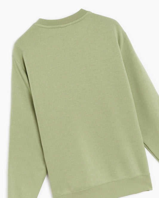 Nike felpa da uomo girocollo Sportwear Club Fleece BV2662-386 oil green-bianco