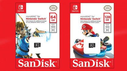 Nintendo Switch SanDisk microSDXC 128GB Micro-SD-Karte offiziell Mario