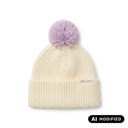 Champion cappello da ragazza con pompom 806449-YS175 panna