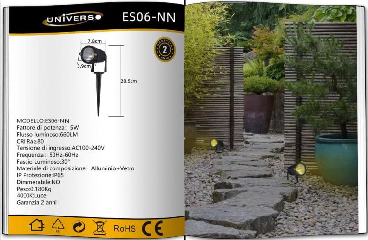 LED Strahler 5W für Außenbereich mit Erdspieß Garten Wandhalterung Scheinwerfer 4000K