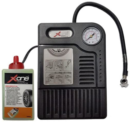 Kit Gonfia E Ripara Forature Gomme Ruote Pneumatici Auto - Liquido + Compressore