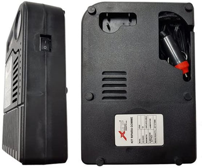 Kit Gonfia E Ripara Forature Gomme Ruote Pneumatici Auto - Liquido + Compressore