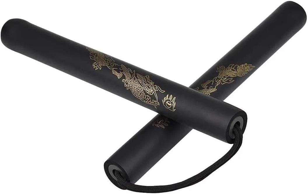Nunchaku gomma con lacci allenamento Arti Marziali Kung-Fu Wushu Karate Nunchuk
