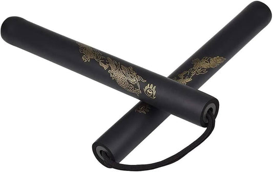 Nunchaku gomma con lacci allenamento Arti Marziali Kung-Fu Wushu Karate Nunchuk