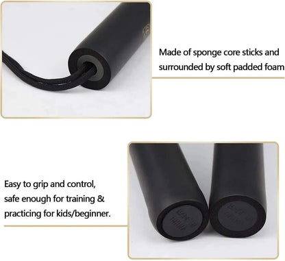 Nunchaku gomma con lacci allenamento Arti Marziali Kung-Fu Wushu Karate Nunchuk