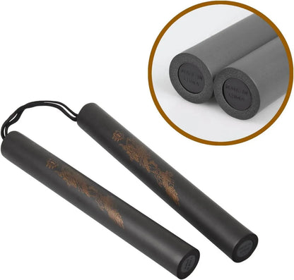 Nunchaku gomma con lacci allenamento Arti Marziali Kung-Fu Wushu Karate Nunchuk