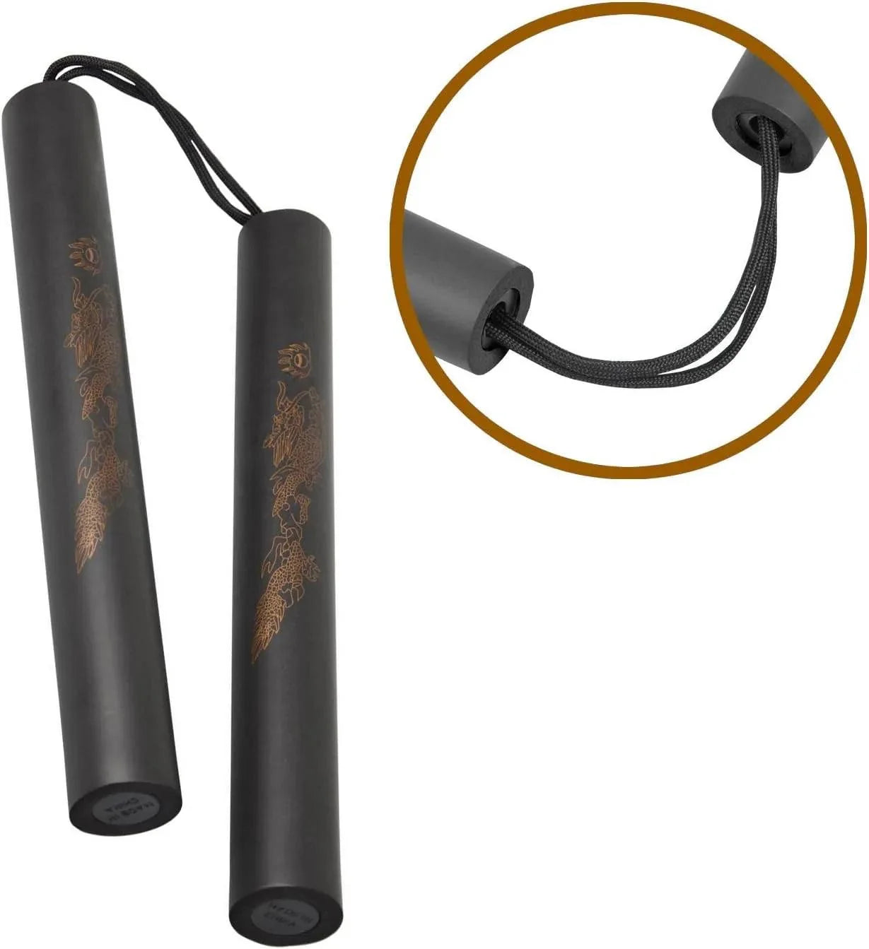 Nunchaku gomma con lacci allenamento Arti Marziali Kung-Fu Wushu Karate Nunchuk