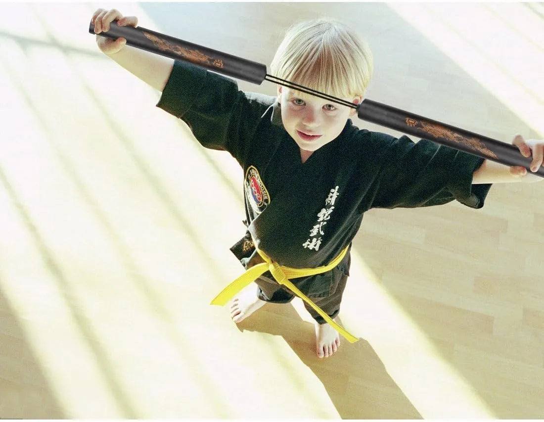 Nunchaku gomma con lacci allenamento Arti Marziali Kung-Fu Wushu Karate Nunchuk