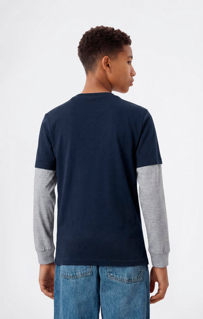 Champion T-shirt Manica Lunga Ragazzo 307324-BS501 Blu - T-shirt Junior
