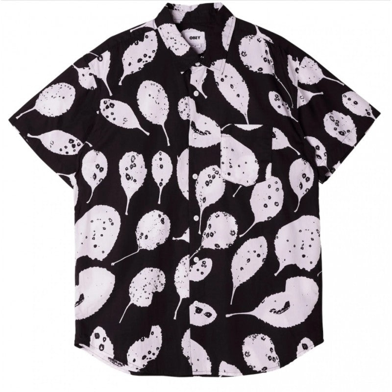 Obey Leaves Camicia Uomo Nera Multicolore - 181210341