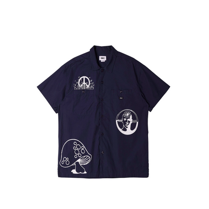 Obey Camicia Oyster Woven SS 181210342 navy