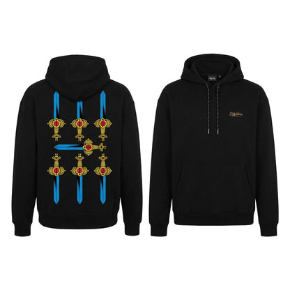 Dolly Noire felpa con cappuccio da uomo Sette di Spade - Napoletane Hoodie SW1363-GQ-01 nera