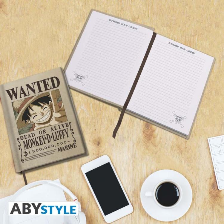 One Piece Notizbuch A5 Wanted Monkey D.Luffy Abystyle Kollektion Notizbuch Op