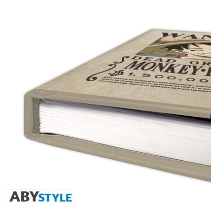 One Piece Notizbuch A5 Wanted Monkey D.Luffy Abystyle Kollektion Notizbuch Op