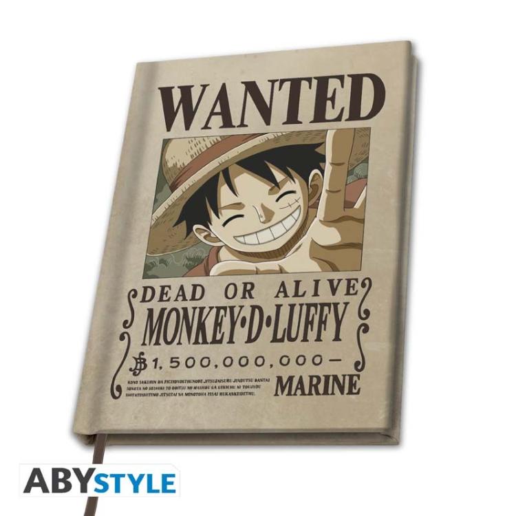 One Piece Notizbuch A5 Wanted Monkey D.Luffy Abystyle Kollektion Notizbuch Op