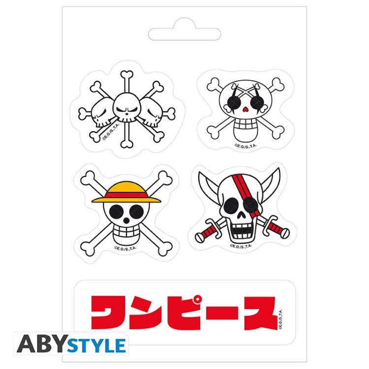 ABYSTYLE ONE PIECE - STICKERS ADESIVI 16X11CM / 2 FOGLI LUFFY: "EMPERORS SKULLS"