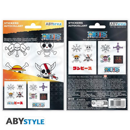 ABYSTYLE ONE PIECE - STICKERS ADESIVI 16X11CM / 2 FOGLI LUFFY: "EMPERORS SKULLS"