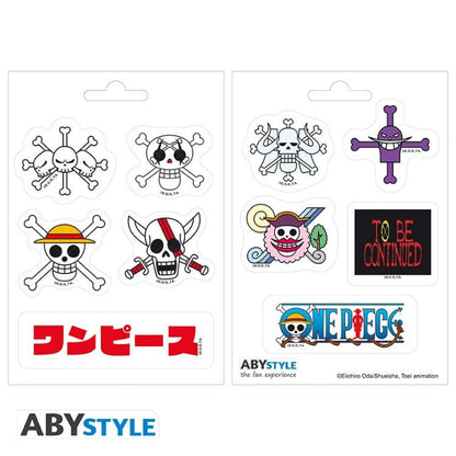 ABYSTYLE ONE PIECE - STICKERS ADESIVI 16X11CM / 2 FOGLI LUFFY: "EMPERORS SKULLS"