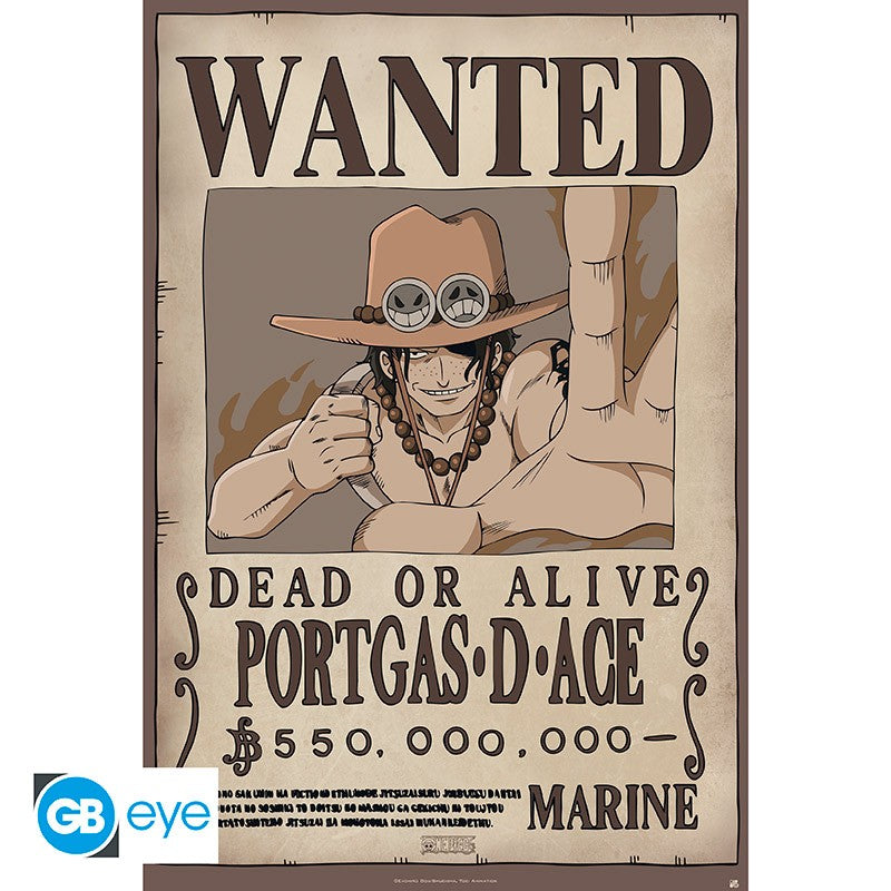 Abystyle (One Piece) Maxy Poster: „Wanted: Ace (91,5x61) Anime Gb Eye“