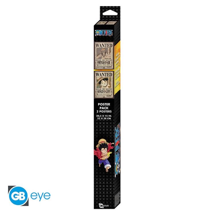 ABYSTYLE (ONE PIECE) POSTER-SET 2 CHIBI: "WANTED LUFFY & ACE" (52X38) "GB EYE"