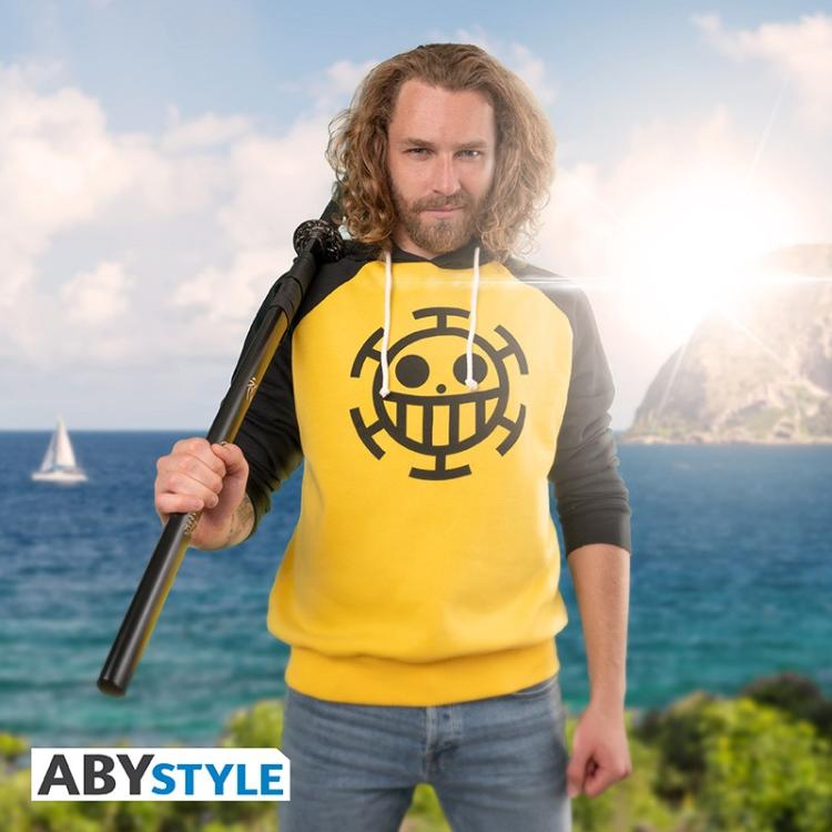 ABYSTYLE - ONE PIECE: SWEAT REPLICA TRAFALGAR LAW FELPA UOMO CON CAPPUCCIO TG. M