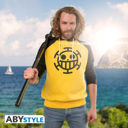 ABYSTYLE - ONE PIECE: SWEAT REPLICA TRAFALGAR LAW FELPA UOMO CON CAPPUCCIO TG. M