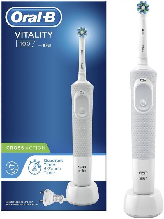 Oral-B Vitality 100 Crossaction elektrische Zahnbürste wiederaufladbar, weiße Zähne