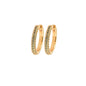 Medium Hoop Earrings with Mint Stone Coating