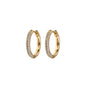 Medium Hoop Earrings with Blue Stone Embellishment