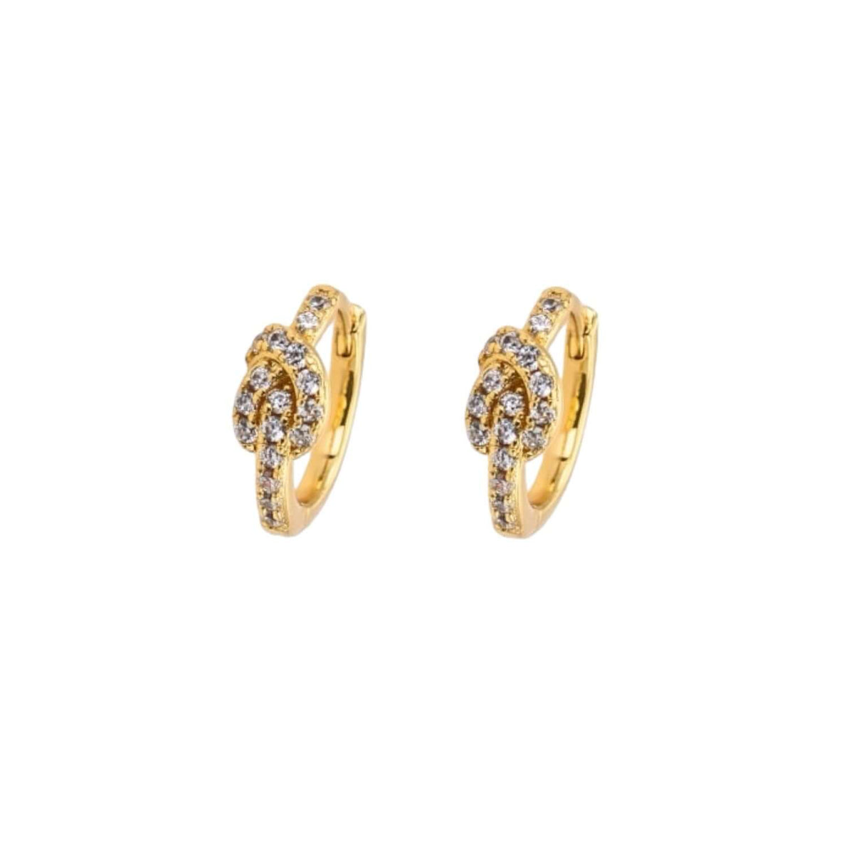 Small Knot Hoop Earrings White