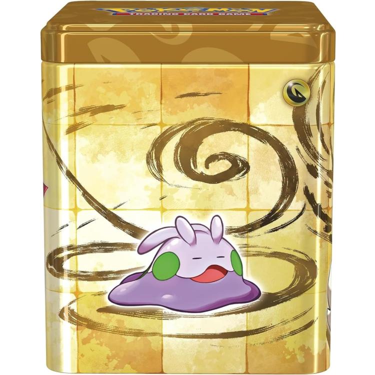 Pokemon Stacking Tin 2024 TCG GCC Stapelbare Metallbox Kartenspiel Gold Eng