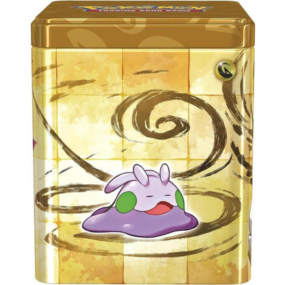 Pokemon Stacking Tin 2024 TCG GCC Stapelbare Metallbox Kartenspiel Gold Eng