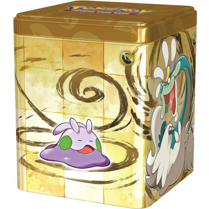 Pokemon Stacking Tin 2024 TCG GCC Stapelbare Metallbox Kartenspiel Gold Eng