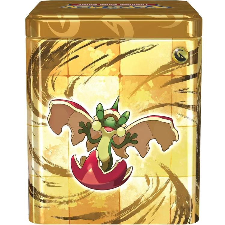 Pokemon Stacking Tin 2024 TCG GCC Stapelbare Metallbox Kartenspiel Gold Eng