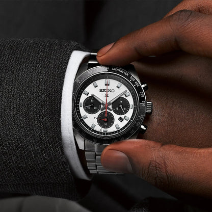 Seiko SSC911 Cronografo Solare Uomo Acciaio Quadrante Argento 41,4mm