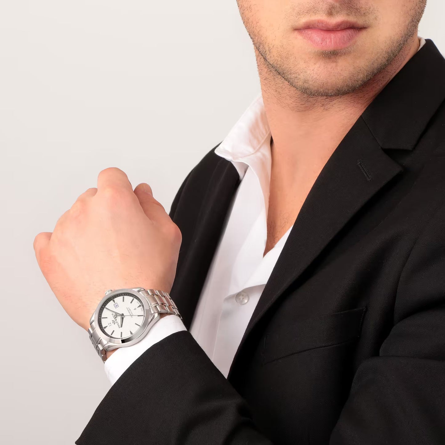 Philip Watch R8253165007 – Automatische 3-Zeigeruhr Swiss Made, weiß, Gehäuse 41 mm