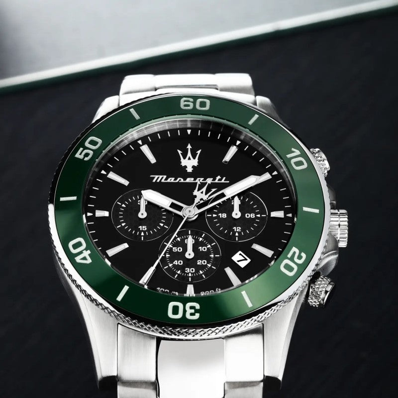 Maserati Uhr R8873 – Chronograph grün aus Edelstahl