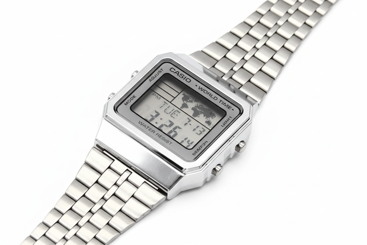 Orologio Digitale Casio A500WA-7D Vintage Acciaio Uomo Donna