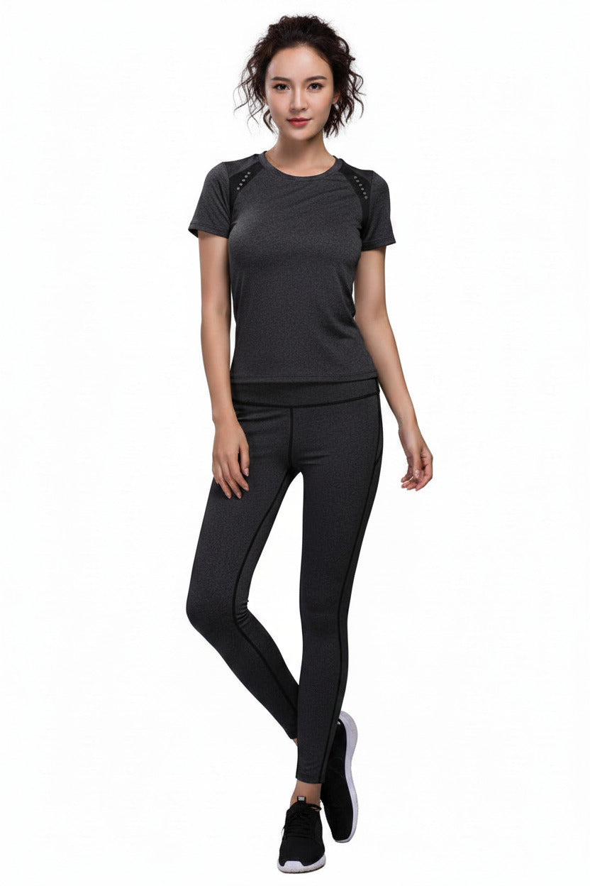 Set sportivo donna, maglia e pantalone fintess donna gym sports