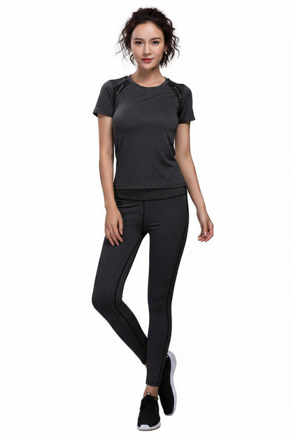 Set sportivo donna, maglia e pantalone fintess donna gym sports