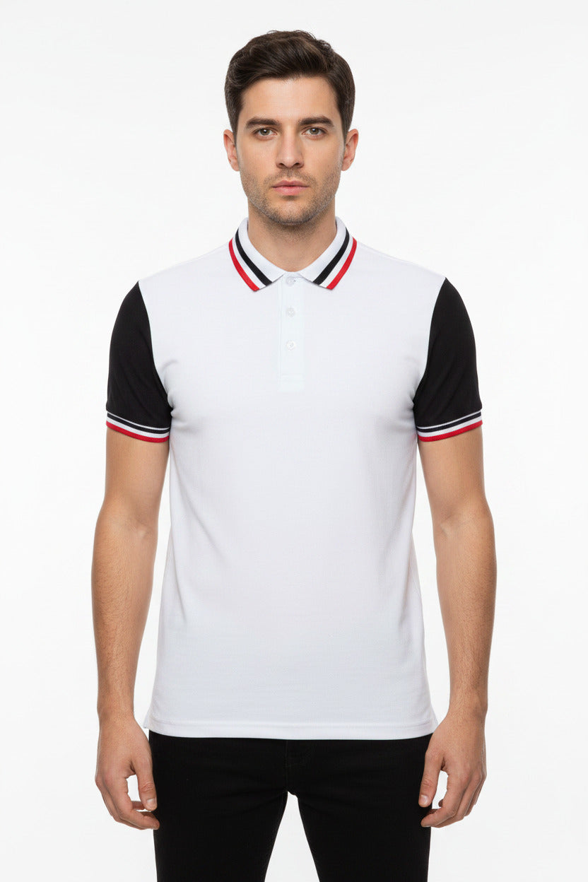 Polo Uomo Elegante Casual in Cotone Maglietta Polo Manica Corta