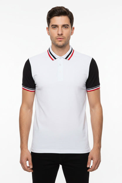 Polo Uomo Elegante Casual in Cotone Maglietta Polo Manica Corta