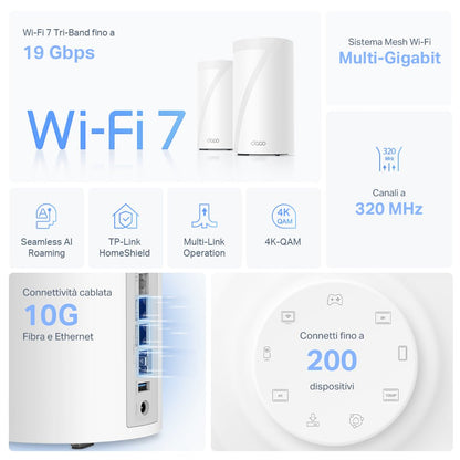 Deco BE85 Sistema Mesh Wi-Fi 7 BE19000Mbps, 1pz